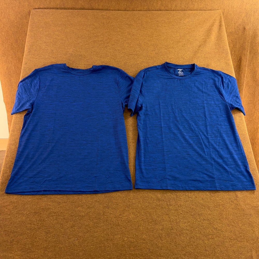 Epic Sports Mens Large Blue EpicCool Moisture Management Athletic Tee Lot 2 New